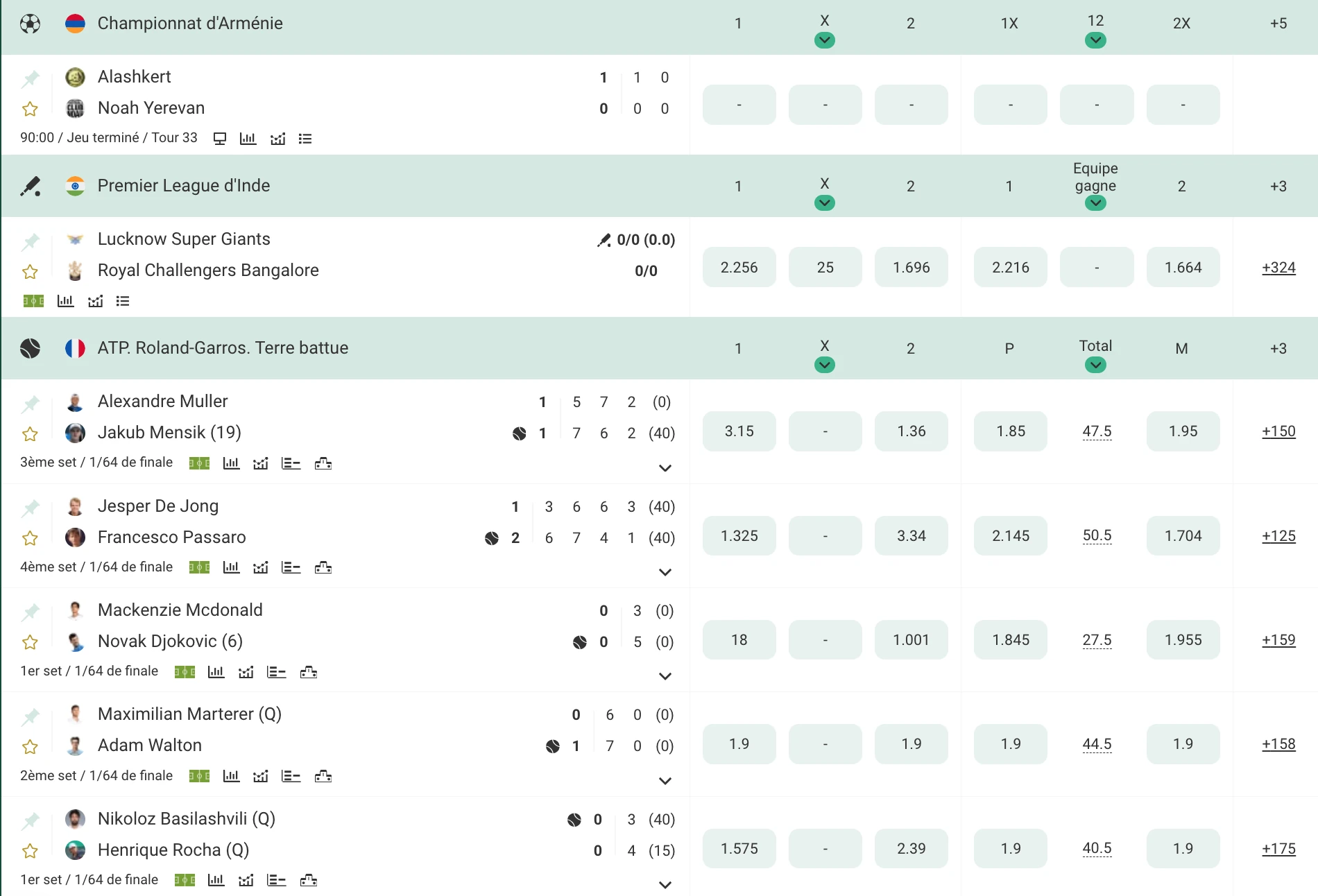 Expérience immersive des paris sportifs en direct chez Betwinner